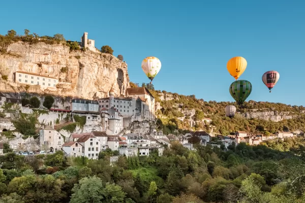 Balloons over Rocamadour